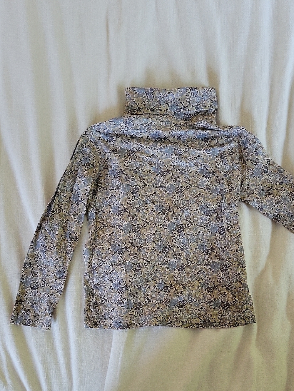 Papo d'Anjo Floral Print Top — Blue & Cream
